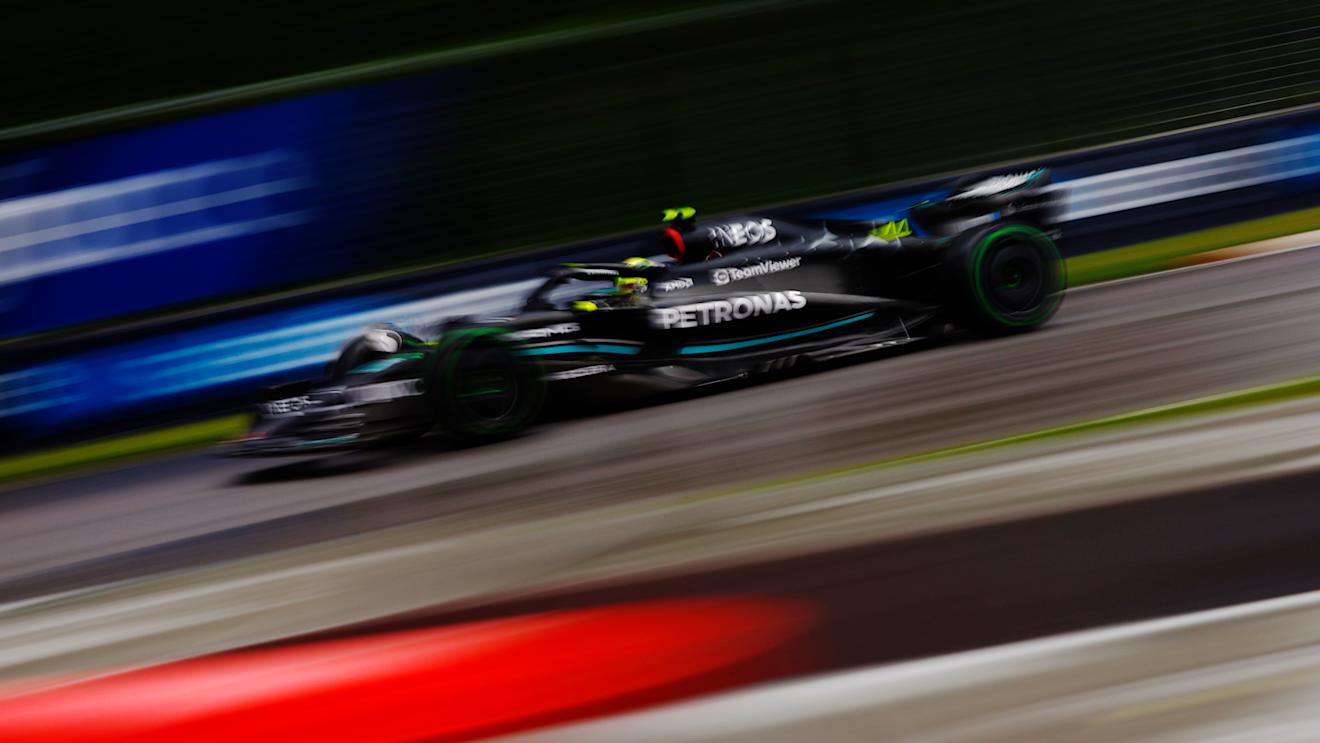 MONTREAL, QUEBEC - JUNE 17: Lewis Hamilton of Great Britain driving the (44) Mercedes AMG Petronas F1 Team W14 on track during final practice ahead of the F1 Grand Prix of Canada at Circuit Gilles Villeneuve on June 17, 2023 in Montreal, Quebec. (Photo by Jared C. Tilton/Getty Images)