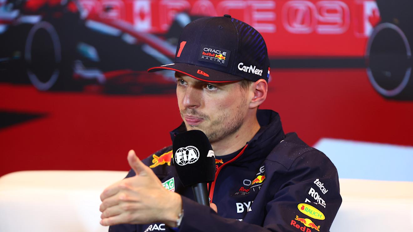MONTREAL, QUEBEC - JUNE 17: Pole position qualifier Max Verstappen of the Netherlands and Oracle Red Bull Racing attends the press conference after qualifying ahead of the F1 Grand Prix of Canada at Circuit Gilles Villeneuve on June 17, 2023 in Montreal, Quebec. (Photo by Dan Istitene/Getty Images)
