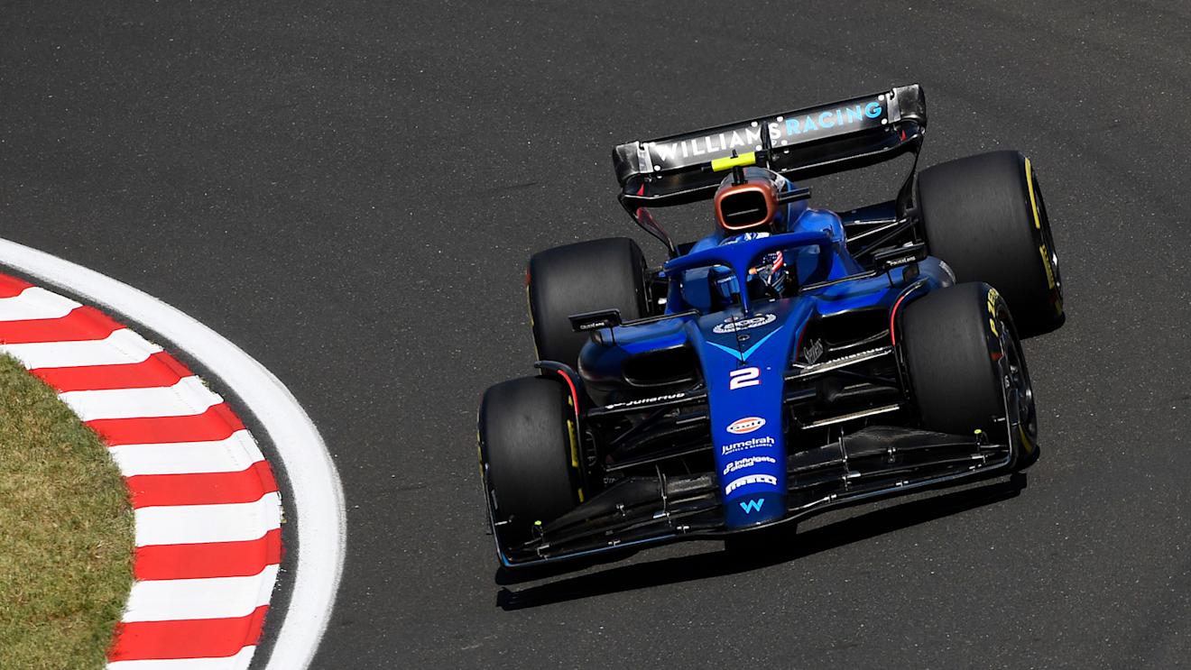 BUDAPEST, HUNGARY - JULY 23: Logan Sargeant of United States driving the (2) Williams FW45 Mercedes makes his way to the grid prior to the F1 Grand Prix of Hungary at Hungaroring on July 23, 2023 in Budapest, Hungary. (Photo by Rudy Carezzevoli - Formula 1/Formula 1 via Getty Images)