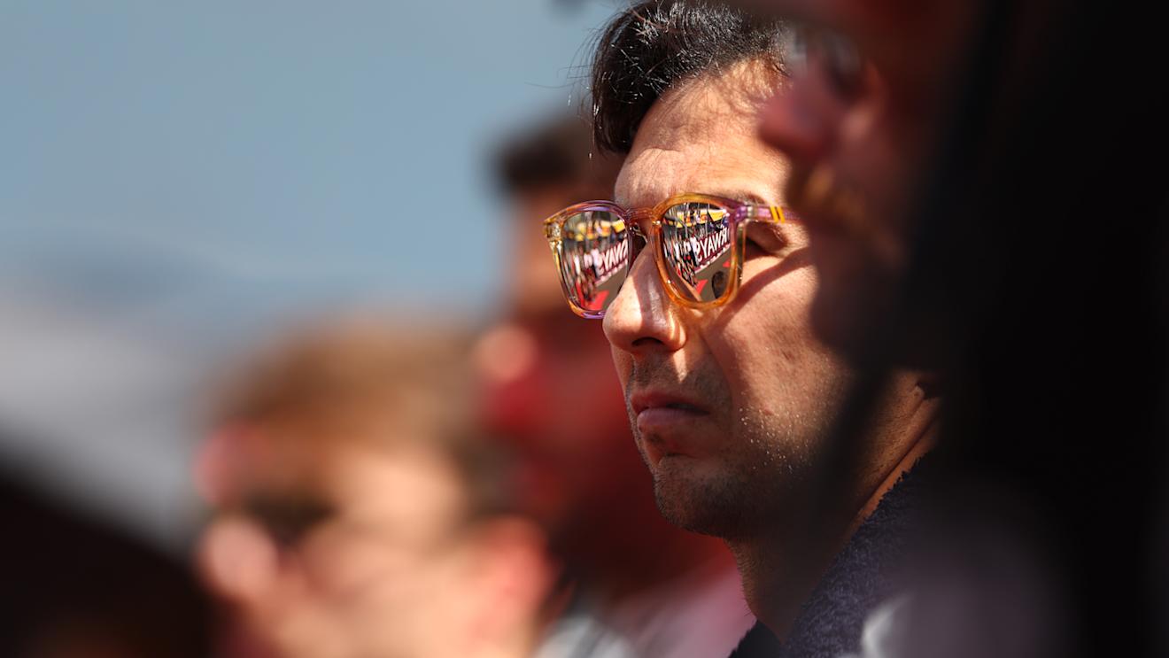 BUDAPEST, HUNGARY - JULY 23: Sergio Perez of Mexico and Oracle Red Bull Racing looks on on the grid prior to the F1 Grand Prix of Hungary at Hungaroring on July 23, 2023 in Budapest, Hungary. (Photo by Dan Istitene - Formula 1/Formula 1 via Getty Images)
