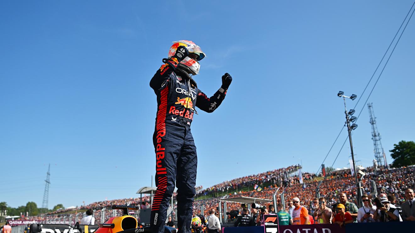 BUDAPEST, HUNGARY - JULY 23: Race winner Max Verstappen of the Netherlands and Oracle Red Bull Racing celebrates in parc ferme during the F1 Grand Prix of Hungary at Hungaroring on July 23, 2023 in Budapest, Hungary. (Photo by Dan Mullan/Getty Images)