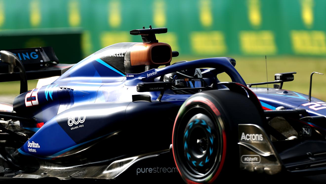 BUDAPEST, HUNGARY - JULY 21: Alexander Albon of Thailand driving the (23) Williams FW45 Mercedes on track during practice ahead of the F1 Grand Prix of Hungary at Hungaroring on July 21, 2023 in Budapest, Hungary. (Photo by Peter Fox/Getty Images)