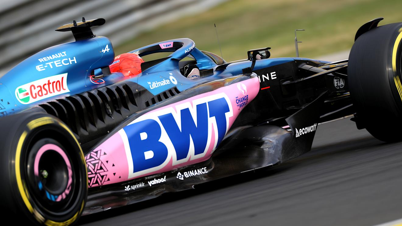 BUDAPEST, HUNGARY - JULY 21: Esteban Ocon of France driving the (31) Alpine F1 A523 Renault on track during practice ahead of the F1 Grand Prix of Hungary at Hungaroring on July 21, 2023 in Budapest, Hungary. (Photo by Peter Fox/Getty Images)