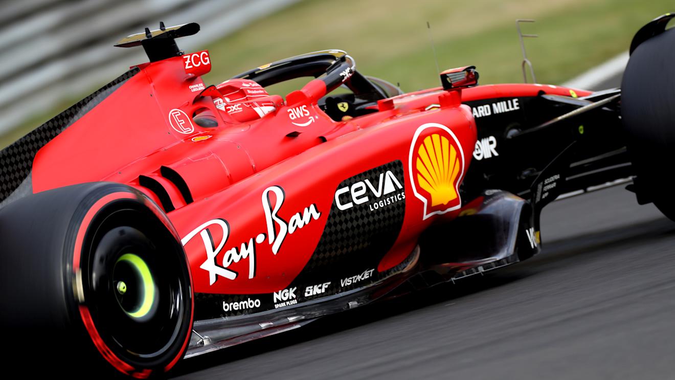 BUDAPEST, HUNGARY - JULY 21: Charles Leclerc of Monaco driving the (16) Ferrari SF-23 on track during practice ahead of the F1 Grand Prix of Hungary at Hungaroring on July 21, 2023 in Budapest, Hungary. (Photo by Peter Fox/Getty Images)