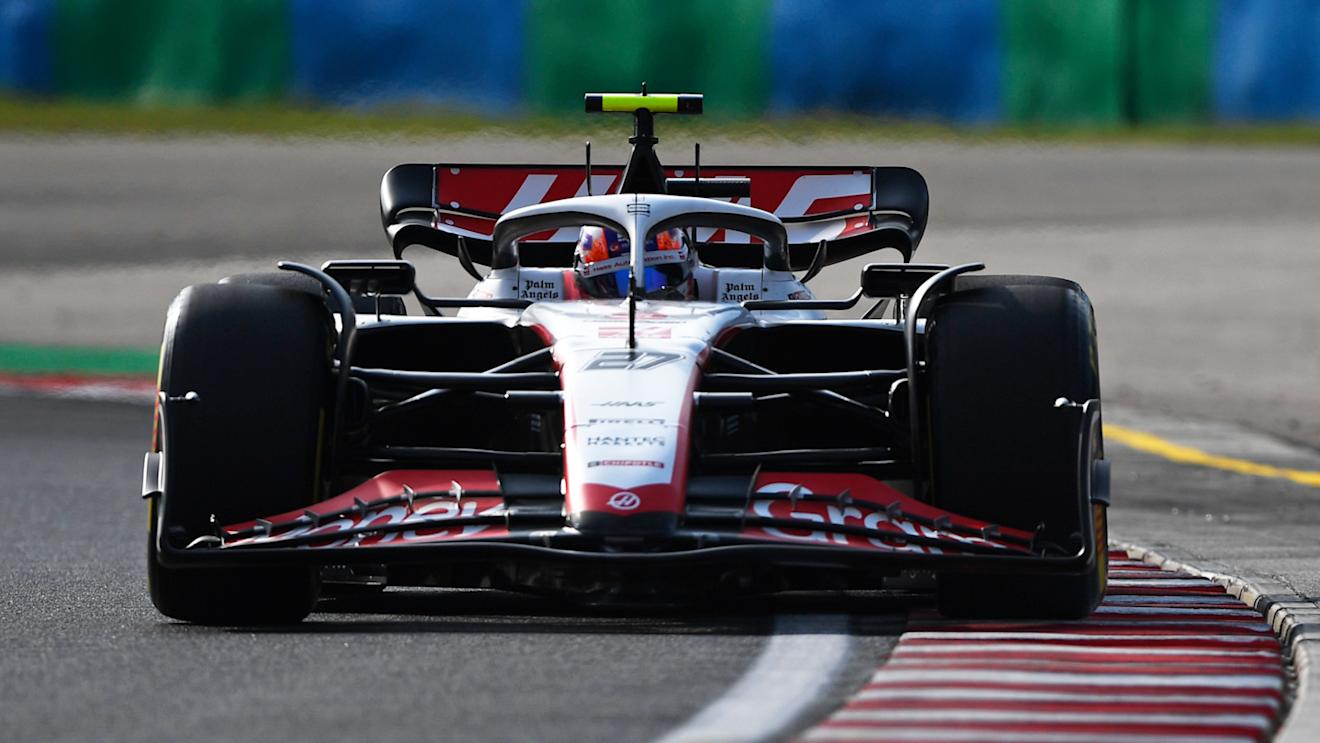 BUDAPEST, HUNGARY - JULY 21: Nico Hulkenberg of Germany driving the (27) Haas F1 VF-23 Ferrari on track during practice ahead of the F1 Grand Prix of Hungary at Hungaroring on July 21, 2023 in Budapest, Hungary. (Photo by Rudy Carezzevoli - Formula 1/Formula 1 via Getty Images)
