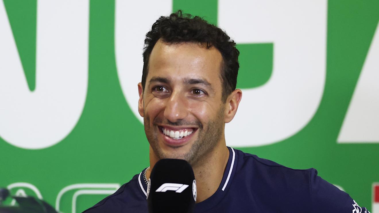 BUDAPEST, HUNGARY - JULY 20: Daniel Ricciardo of Australia and Scuderia AlphaTauri attends the Drivers Press Conference during previews ahead of the F1 Grand Prix of Hungary at Hungaroring on July 20, 2023 in Budapest, Hungary. (Photo by Bryn Lennon/Getty Images)