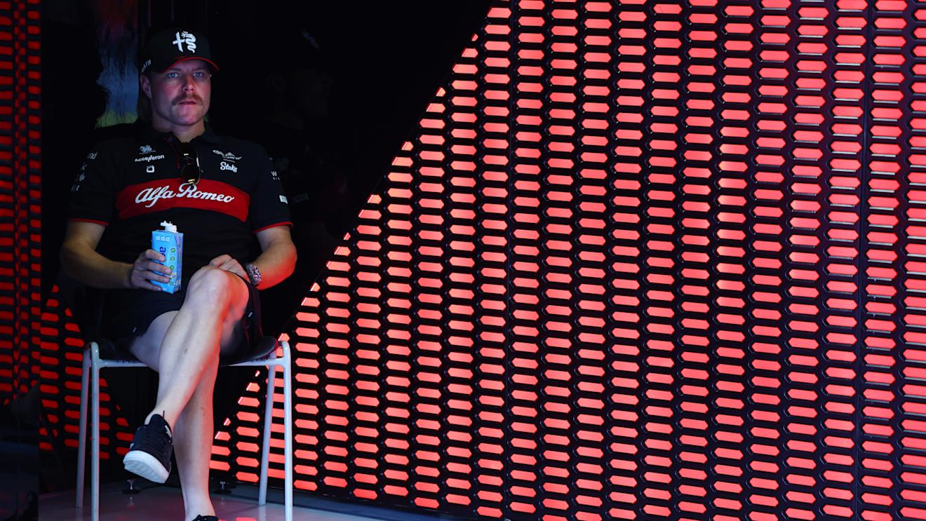 MONZA, ITALY - SEPTEMBER 03: Valtteri Bottas of Finland and Alfa Romeo F1 looks on from the drivers parade prior to the F1 Grand Prix of Italy at Autodromo Nazionale Monza on September 03, 2023 in Monza, Italy. (Photo by Mark Thompson/Getty Images)