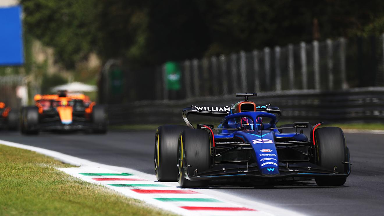 MONZA, ITALY - SEPTEMBER 03: Alexander Albon of Thailand driving the (23) Williams FW45 Mercedes on track during the F1 Grand Prix of Italy at Autodromo Nazionale Monza on September 03, 2023 in Monza, Italy. (Photo by Peter Fox/Getty Images)