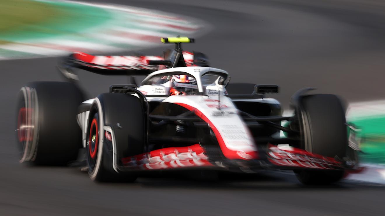 MONZA, ITALY - SEPTEMBER 01: Nico Hulkenberg of Germany driving the (27) Haas F1 VF-23 Ferrari on track during practice ahead of the F1 Grand Prix of Italy at Autodromo Nazionale Monza on September 01, 2023 in Monza, Italy. (Photo by Ryan Pierse/Getty Images)