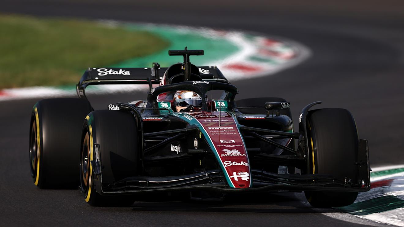MONZA, ITALY - SEPTEMBER 01: Valtteri Bottas of Finland driving the (77) Alfa Romeo F1 C43 Ferrari on track during practice ahead of the F1 Grand Prix of Italy at Autodromo Nazionale Monza on September 01, 2023 in Monza, Italy. (Photo by Ryan Pierse/Getty Images)