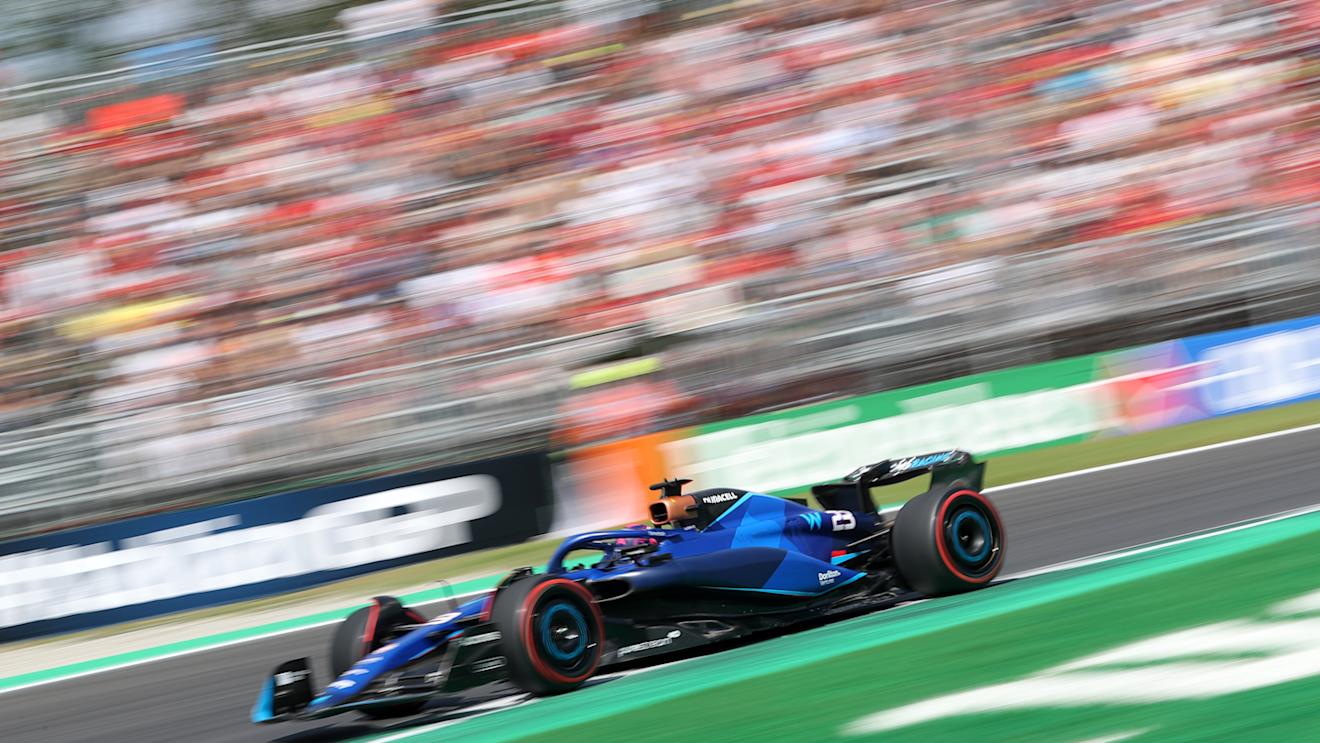 MONZA, ITALY - SEPTEMBER 02: Alexander Albon of Thailand driving the (23) Williams FW45 Mercedes on track during final practice ahead of the F1 Grand Prix of Italy at Autodromo Nazionale Monza on September 02, 2023 in Monza, Italy. (Photo by Peter Fox/Getty Images)
