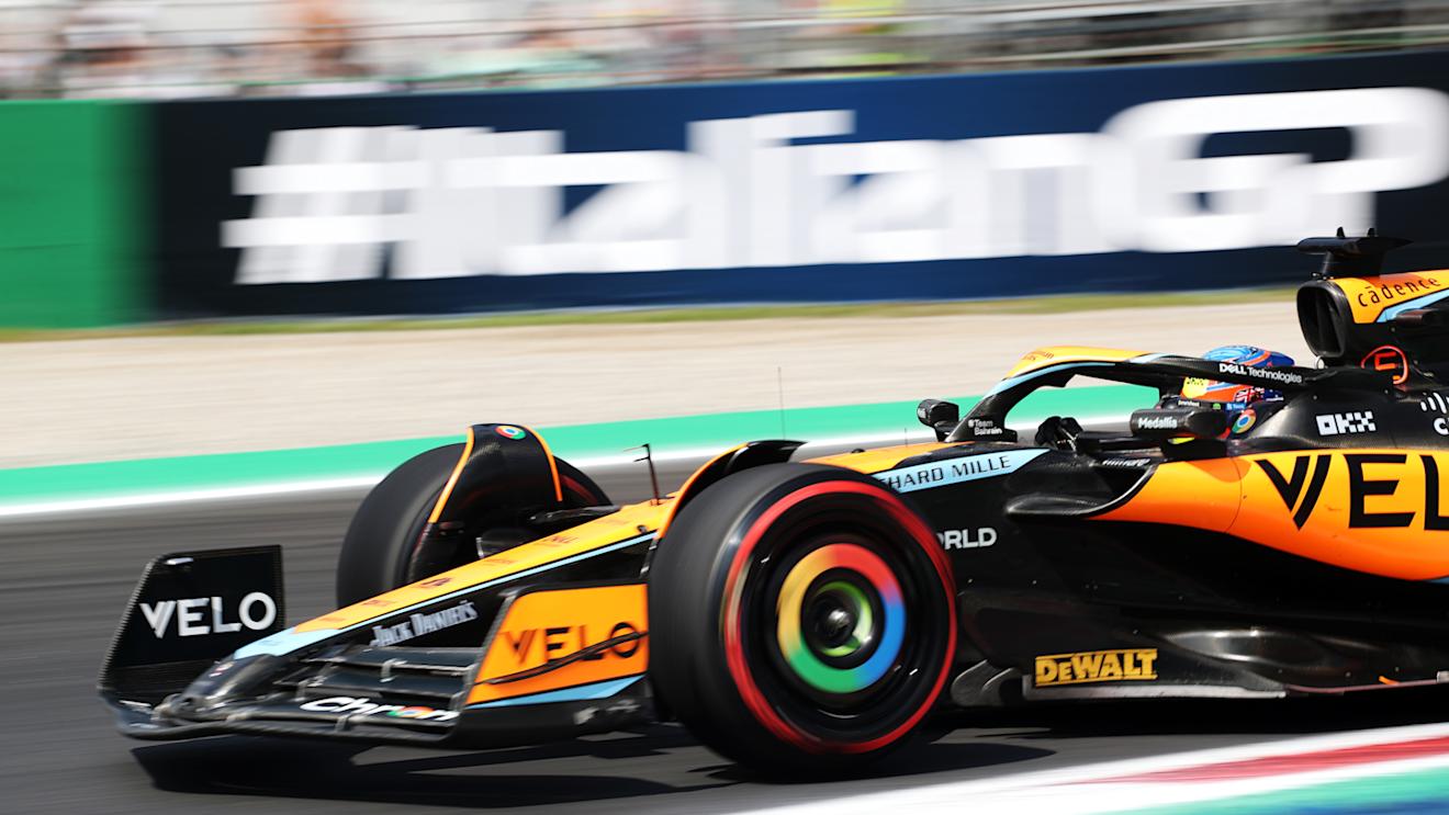 MONZA, ITALY - SEPTEMBER 02: Oscar Piastri of Australia driving the (81) McLaren MCL60 Mercedes on track during final practice ahead of the F1 Grand Prix of Italy at Autodromo Nazionale Monza on September 02, 2023 in Monza, Italy. (Photo by Peter Fox/Getty Images)