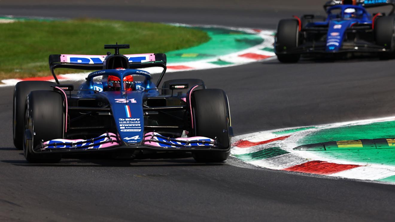 MONZA, ITALY - SEPTEMBER 02: Esteban Ocon of France driving the (31) Alpine F1 A523 Renault on track during final practice ahead of the F1 Grand Prix of Italy at Autodromo Nazionale Monza on September 02, 2023 in Monza, Italy. (Photo by Mark Thompson/Getty Images)