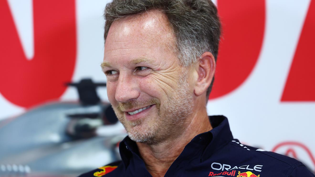 SUZUKA, JAPAN - SEPTEMBER 22: Red Bull Racing Team Principal Christian Horner attends the Team Principals Press Conference during practice ahead of the F1 Grand Prix of Japan at Suzuka International Racing Course on September 22, 2023 in Suzuka, Japan. (Photo by Dan Istitene/Getty Images)