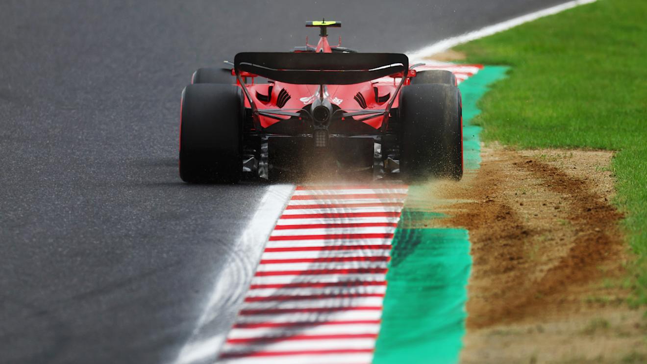 SUZUKA, JAPAN - SEPTEMBER 22: Carlos Sainz of Spain driving (55) the Ferrari SF-23 on track during practice ahead of the F1 Grand Prix of Japan at Suzuka International Racing Course on September 22, 2023 in Suzuka, Japan. (Photo by Bryn Lennon - Formula 1/Formula 1 via Getty Images)