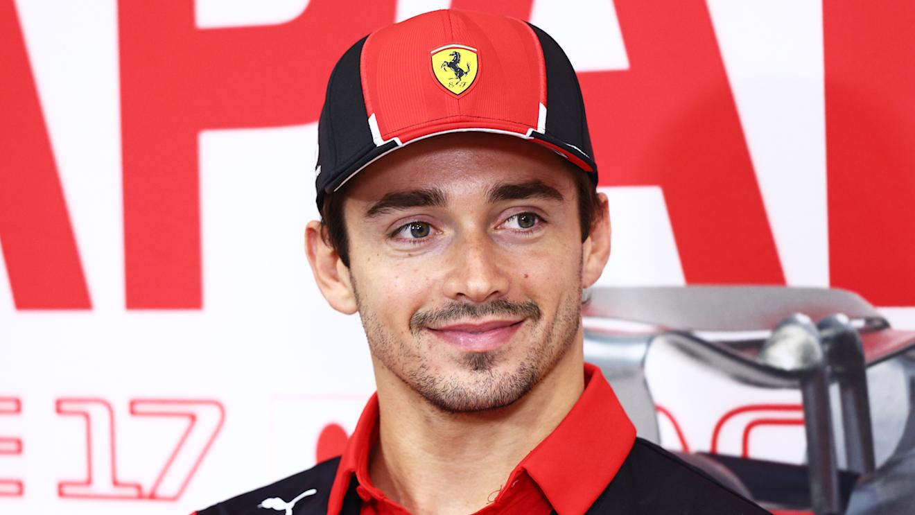 SUZUKA, JAPAN - SEPTEMBER 21: Charles Leclerc of Monaco and Ferrari attends the Drivers Press Conference during previews ahead of the F1 Grand Prix of Japan at Suzuka International Racing Course on September 21, 2023 in Suzuka, Japan. (Photo by Clive Rose/Getty Images)
