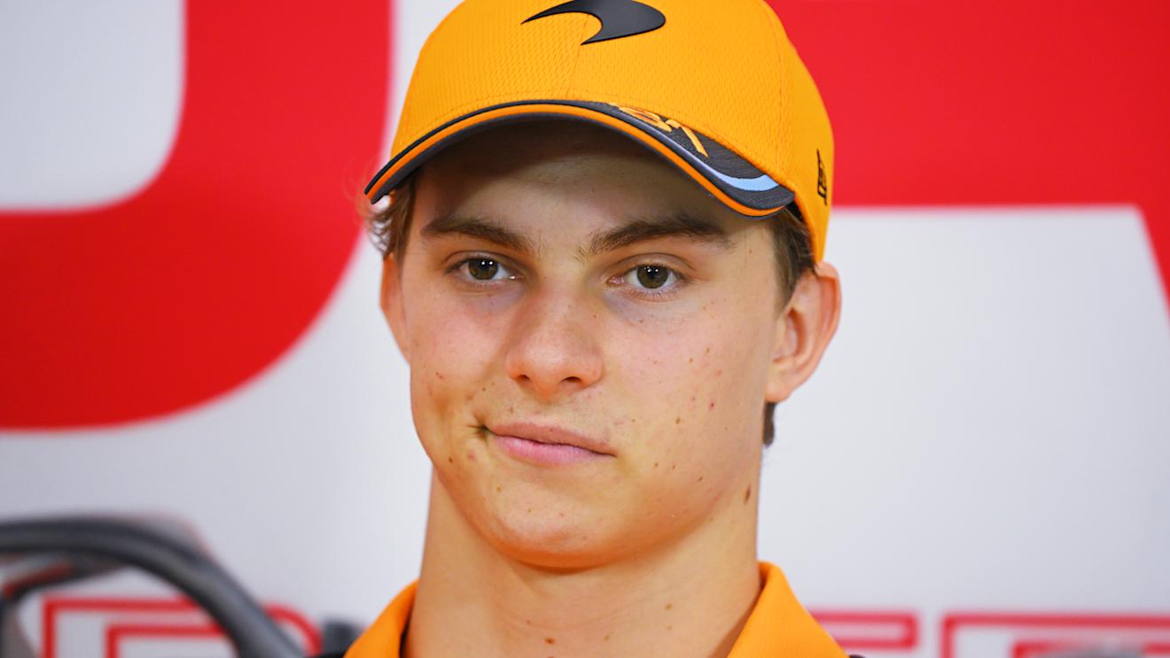 SUZUKA, JAPAN - SEPTEMBER 21: Oscar Piastri of Australia and McLaren attends the Drivers Press Conference during previews ahead of the F1 Grand Prix of Japan at Suzuka International Racing Course on September 21, 2023 in Suzuka, Japan. (Photo by Clive Mason/Getty Images)