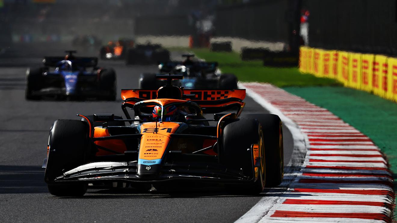 MEXICO CITY, MEXICO - OCTOBER 29: Oscar Piastri of Australia driving the (81) McLaren MCL60 Mercedes on track during the F1 Grand Prix of Mexico at Autodromo Hermanos Rodriguez on October 29, 2023 in Mexico City, Mexico. (Photo by Mark Thompson/Getty Images)