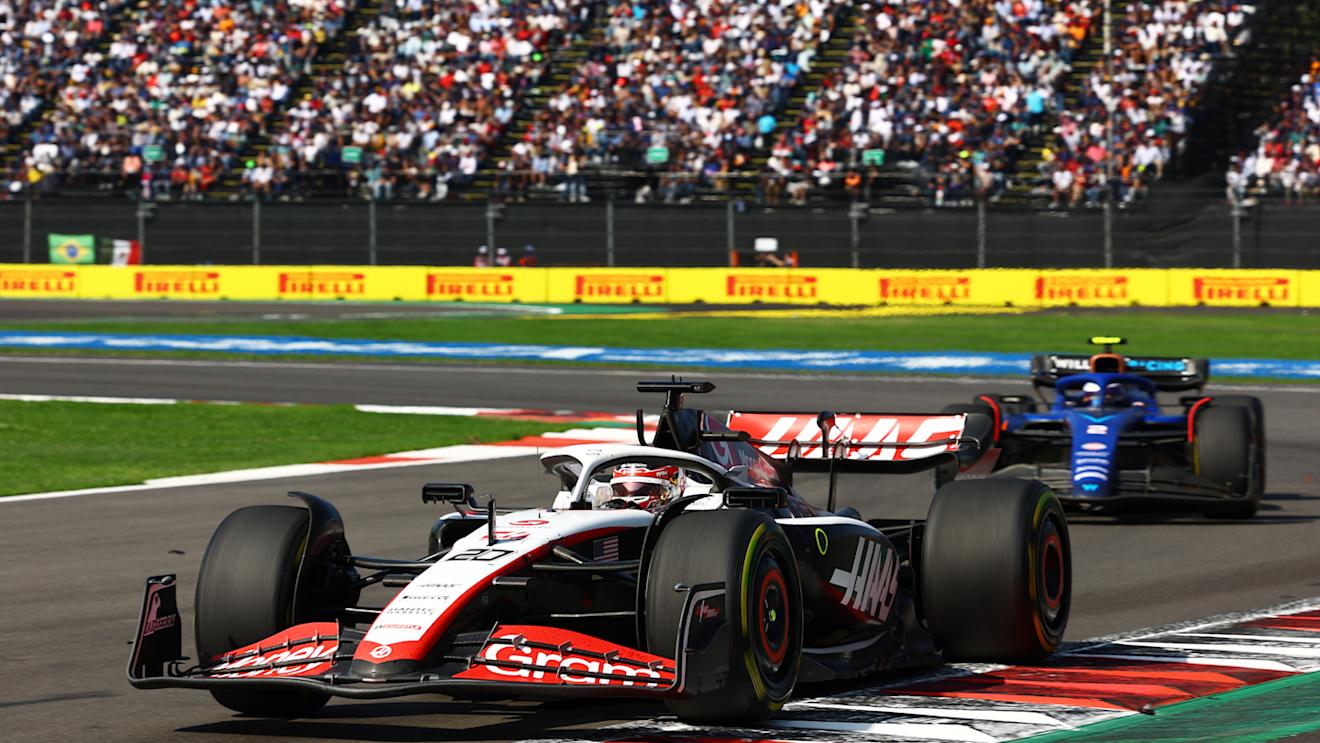 MEXICO CITY, MEXICO - OCTOBER 29: Kevin Magnussen of Denmark driving the (20) Haas F1 VF-23 Ferrari on track during the F1 Grand Prix of Mexico at Autodromo Hermanos Rodriguez on October 29, 2023 in Mexico City, Mexico. (Photo by Mark Thompson/Getty Images)