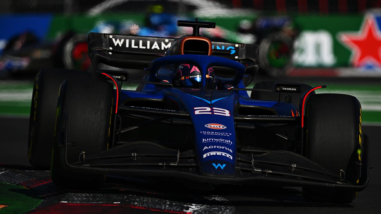 MEXICO CITY, MEXICO - OCTOBER 29: Alexander Albon of Thailand driving the (23) Williams FW45 Mercedes on track during the F1 Grand Prix of Mexico at Autodromo Hermanos Rodriguez on October 29, 2023 in Mexico City, Mexico. (Photo by Clive Mason - Formula 1/Formula 1 via Getty Images)