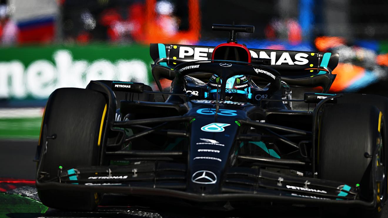 MEXICO CITY, MEXICO - OCTOBER 29: George Russell of Great Britain driving the (63) Mercedes AMG Petronas F1 Team W14 on track during the F1 Grand Prix of Mexico at Autodromo Hermanos Rodriguez on October 29, 2023 in Mexico City, Mexico. (Photo by Clive Mason - Formula 1/Formula 1 via Getty Images)