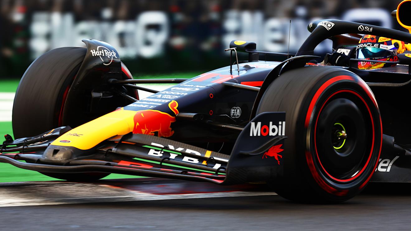 MEXICO CITY, MEXICO - OCTOBER 27: Sergio Perez of Mexico driving the (11) Oracle Red Bull Racing RB19 on track during practice ahead of the F1 Grand Prix of Mexico at Autodromo Hermanos Rodriguez on October 27, 2023 in Mexico City, Mexico. (Photo by Mark Thompson/Getty Images)