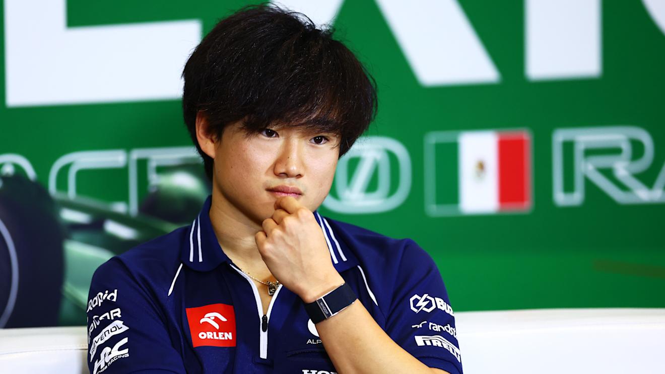MEXICO CITY, MEXICO - OCTOBER 26: Yuki Tsunoda of Japan and Scuderia AlphaTauri attends the Drivers Press Conference during previews ahead of the F1 Grand Prix of Mexico at Autodromo Hermanos Rodriguez on October 26, 2023 in Mexico City, Mexico. (Photo by Dan Istitene/Getty Images)