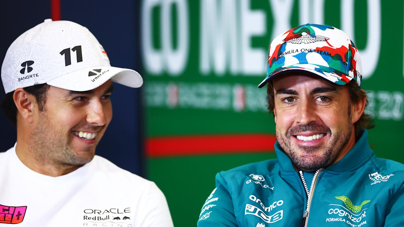 MEXICO CITY, MEXICO - OCTOBER 26: Fernando Alonso of Spain and Aston Martin F1 Team attends the Drivers Press Conference during previews ahead of the F1 Grand Prix of Mexico at Autodromo Hermanos Rodriguez on October 26, 2023 in Mexico City, Mexico. (Photo by Dan Istitene/Getty Images)