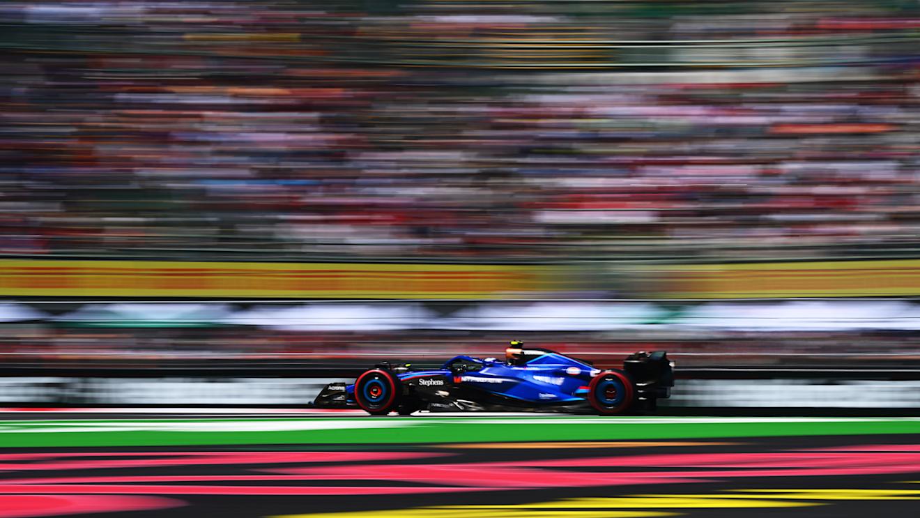 MEXICO CITY, MEXICO - OCTOBER 28: Logan Sargeant of United States driving the (2) Williams FW45 Mercedes on track  during final practice ahead of the F1 Grand Prix of Mexico at Autodromo Hermanos Rodriguez on October 28, 2023 in Mexico City, Mexico. (Photo by Clive Mason - Formula 1/Formula 1 via Getty Images)