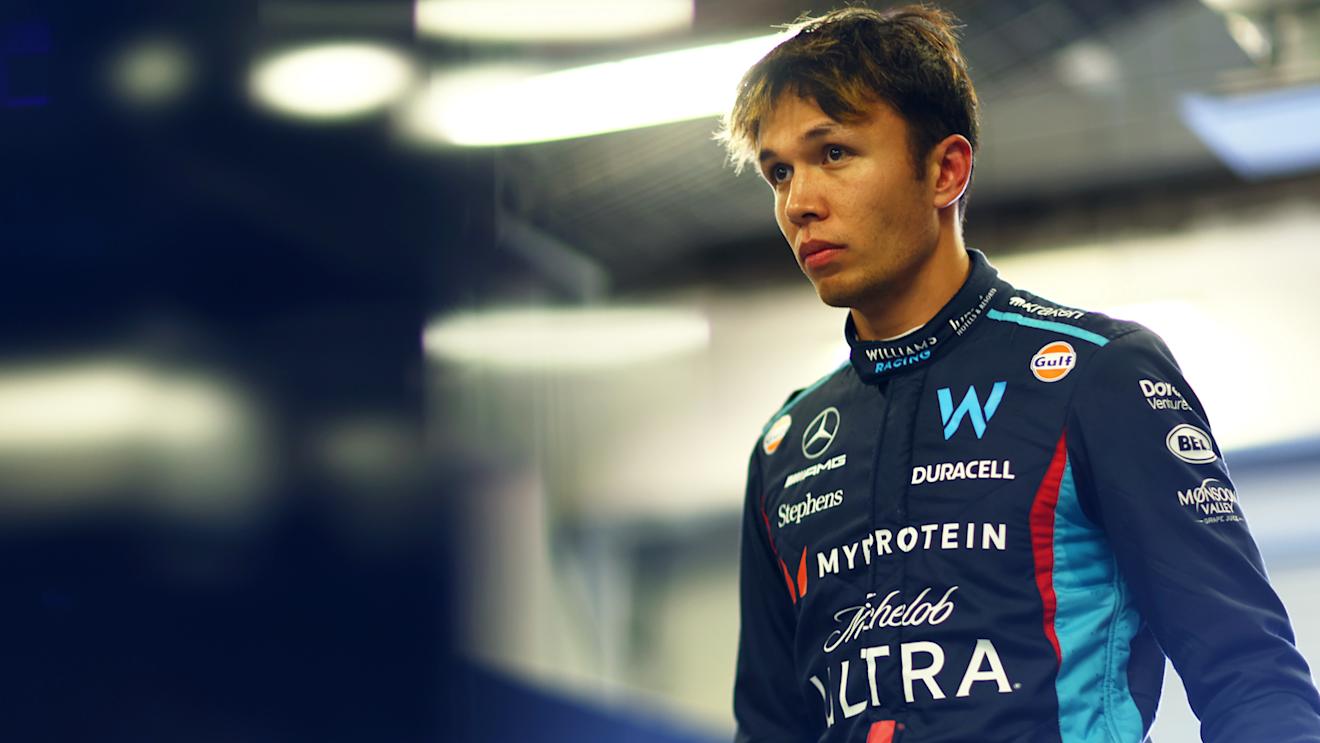 MEXICO CITY, MEXICO - OCTOBER 28: Fourteenth placed qualifier Alexander Albon of Thailand and Williams looks on in the FIA Garage during qualifying ahead of the F1 Grand Prix of Mexico at Autodromo Hermanos Rodriguez on October 28, 2023 in Mexico City, Mexico. (Photo by Dan Istitene - Formula 1/Formula 1 via Getty Images)