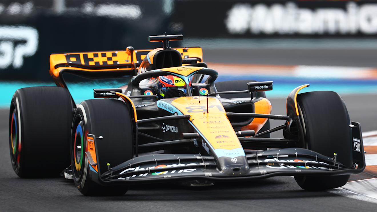 MIAMI, FLORIDA - MAY 07: Oscar Piastri of Australia driving the (81) McLaren MCL60 Mercedes on track during the F1 Grand Prix of Miami at Miami International Autodrome on May 07, 2023 in Miami, Florida. (Photo by Mark Thompson/Getty Images)
