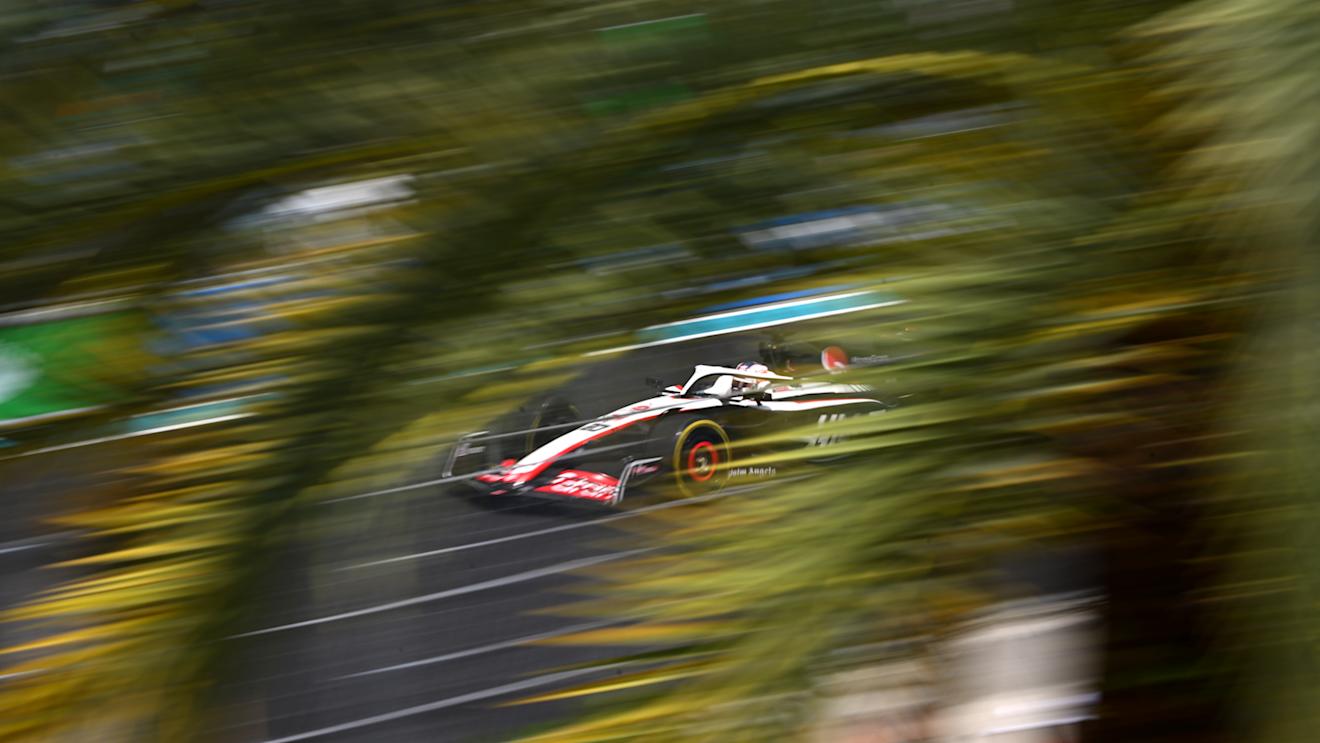 MIAMI, FLORIDA - MAY 05: Kevin Magnussen of Denmark driving the (20) Haas F1 VF-23 Ferrari on track during practice ahead of the F1 Grand Prix of Miami at Miami International Autodrome on May 05, 2023 in Miami, Florida. (Photo by Clive Mason - Formula 1/Formula 1 via Getty Images)