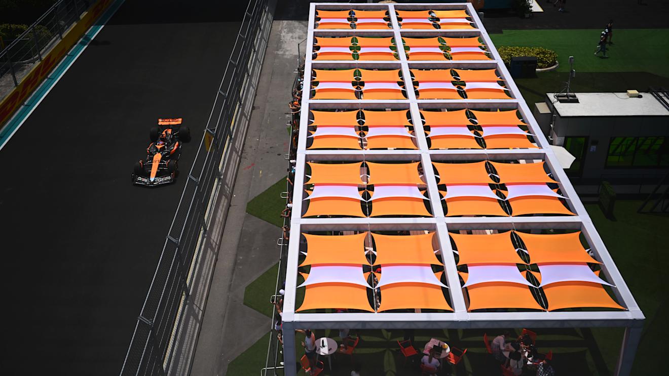 MIAMI, FLORIDA - MAY 05: Oscar Piastri of Australia driving the (81) McLaren MCL60 Mercedes on track during practice ahead of the F1 Grand Prix of Miami at Miami International Autodrome on May 05, 2023 in Miami, Florida. (Photo by Clive Mason - Formula 1/Formula 1 via Getty Images)