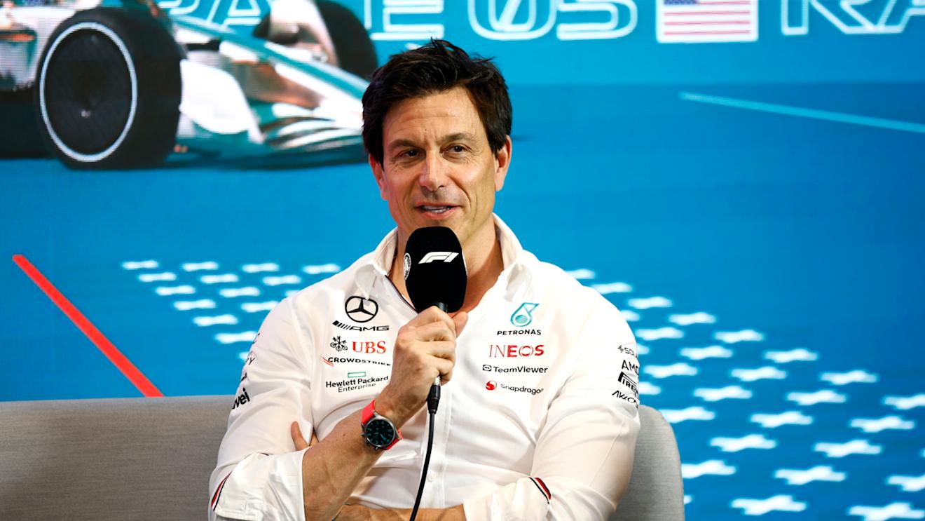 MIAMI, FLORIDA - MAY 05: Mercedes GP Executive Director Toto Wolff attends the Team Principals Press Conference during practice ahead of the F1 Grand Prix of Miami at Miami International Autodrome on May 05, 2023 in Miami, Florida. (Photo by Jared C. Tilton/Getty Images)