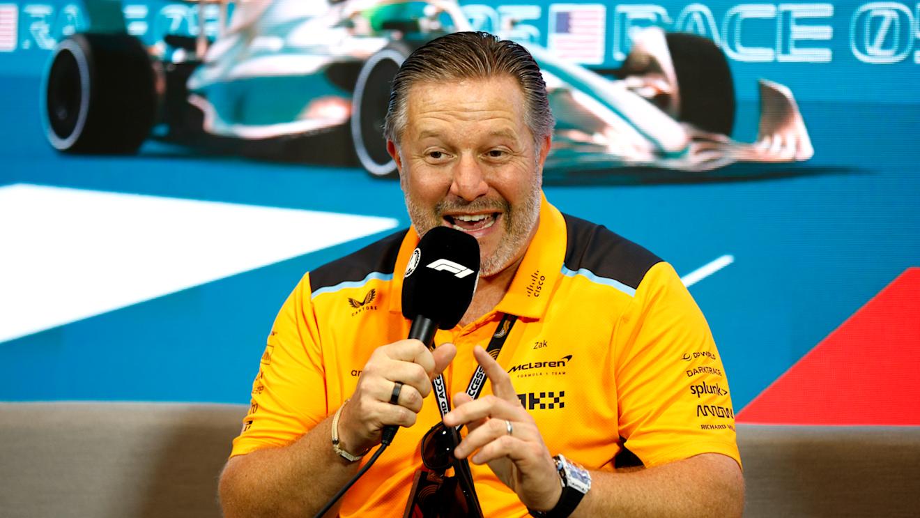 MIAMI, FLORIDA - MAY 05: McLaren Chief Executive Officer Zak Brown attends the Team Principals Press Conference during practice ahead of the F1 Grand Prix of Miami at Miami International Autodrome on May 05, 2023 in Miami, Florida. (Photo by Jared C. Tilton/Getty Images)