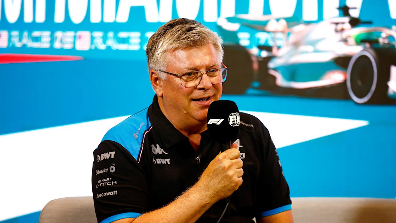 MIAMI, FLORIDA - MAY 05: Otmar Szafnauer, Team Principal of Alpine F1 attends the Team Principals Press Conference during practice ahead of the F1 Grand Prix of Miami at Miami International Autodrome on May 05, 2023 in Miami, Florida. (Photo by Jared C. Tilton/Getty Images)