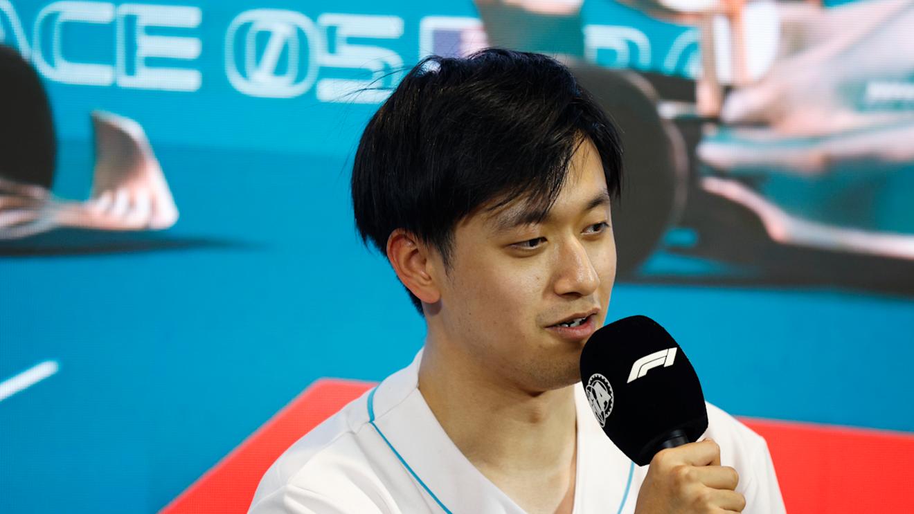 MIAMI, FLORIDA - MAY 04: Zhou Guanyu of China and Alfa Romeo F1 attends the Drivers Press Conference during previews ahead of the F1 Grand Prix of Miami at Miami International Autodrome on May 04, 2023 in Miami, Florida. (Photo by Jared C. Tilton/Getty Images)
