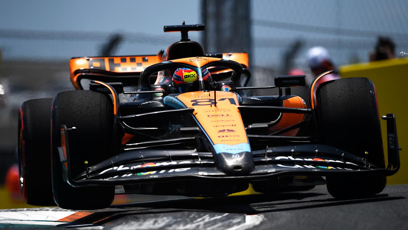 MIAMI, FLORIDA - MAY 06: Oscar Piastri of Australia driving the (81) McLaren MCL60 Mercedes on track during final practice ahead of the F1 Grand Prix of Miami at Miami International Autodrome on May 06, 2023 in Miami, Florida. (Photo by Rudy Carezzevoli/Getty Images)