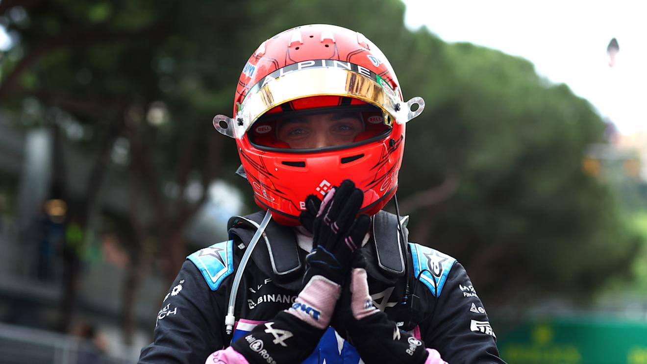 MONTE-CARLO, MONACO - MAY 28: Third placed Esteban Ocon of France and Alpine F1 celebrates in parc ferme during the F1 Grand Prix of Monaco at Circuit de Monaco on May 28, 2023 in Monte-Carlo, Monaco. (Photo by Dan Istitene - Formula 1/Formula 1 via Getty Images)