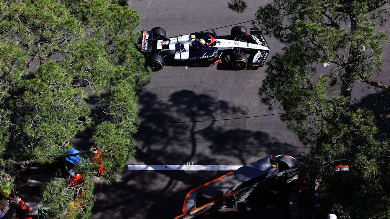 MONTE-CARLO, MONACO - MAY 26: Yuki Tsunoda of Japan driving the (22) Scuderia AlphaTauri AT04 on track during practice ahead of the F1 Grand Prix of Monaco at Circuit de Monaco on May 26, 2023 in Monte-Carlo, Monaco. (Photo by Mark Thompson/Getty Images)