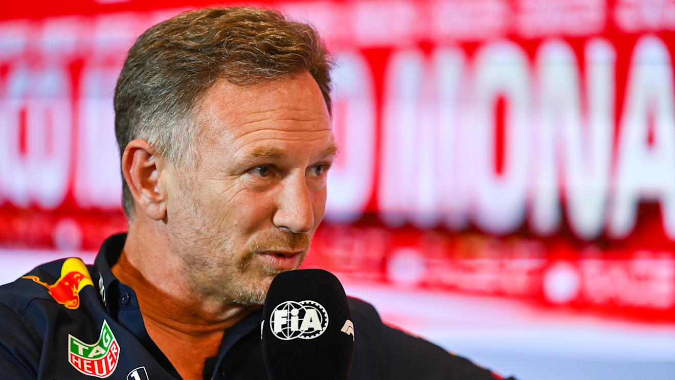 MONTE-CARLO, MONACO - MAY 26: Red Bull Racing Team Principal Christian Horner attends the Team Principals Press Conference  during practice ahead of the F1 Grand Prix of Monaco at Circuit de Monaco on May 26, 2023 in Monte-Carlo, Monaco. (Photo by Dan Mullan/Getty Images)
