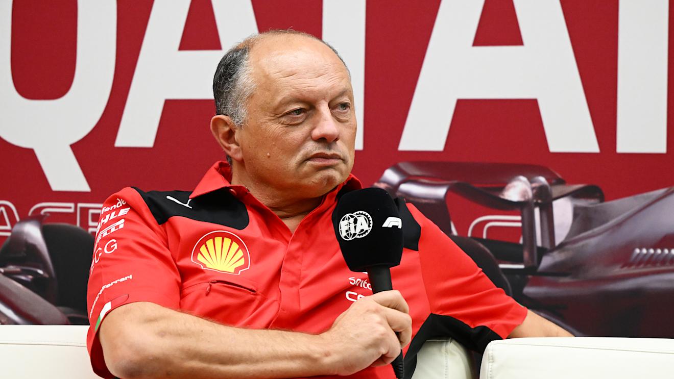 LUSAIL CITY, QATAR - OCTOBER 06: Ferrari Team Principal Frederic Vasseur attends the Team Principals Press Conference during practice ahead of the F1 Grand Prix of Qatar at Lusail International Circuit on October 06, 2023 in Lusail City, Qatar. (Photo by Clive Mason/Getty Images)