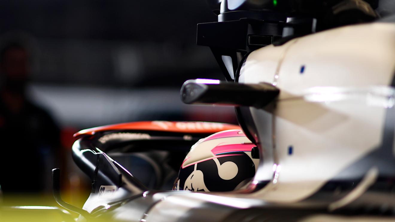 LUSAIL CITY, QATAR - OCTOBER 06: Liam Lawson of New Zealand and Scuderia AlphaTauri prepares to drive in the garage during qualifying ahead of the F1 Grand Prix of Qatar at Lusail International Circuit on October 06, 2023 in Lusail City, Qatar. (Photo by Rudy Carezzevoli/Getty Images)