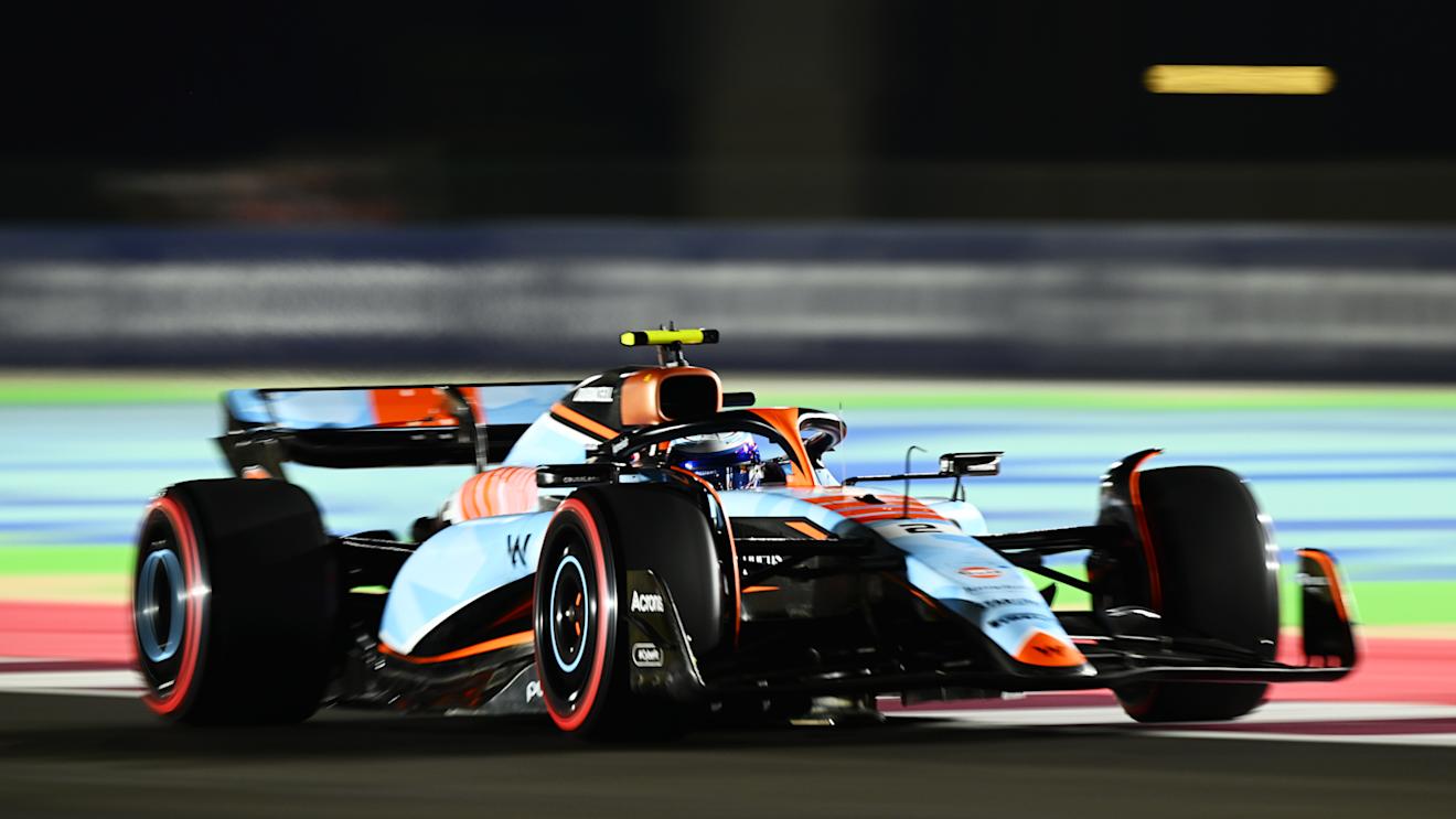 LUSAIL CITY, QATAR - OCTOBER 06: Logan Sargeant of United States driving the (2) Williams FW45 Mercedes on track during qualifying ahead of the F1 Grand Prix of Qatar at Lusail International Circuit on October 06, 2023 in Lusail City, Qatar. (Photo by Clive Mason - Formula 1/Formula 1 via Getty Images)