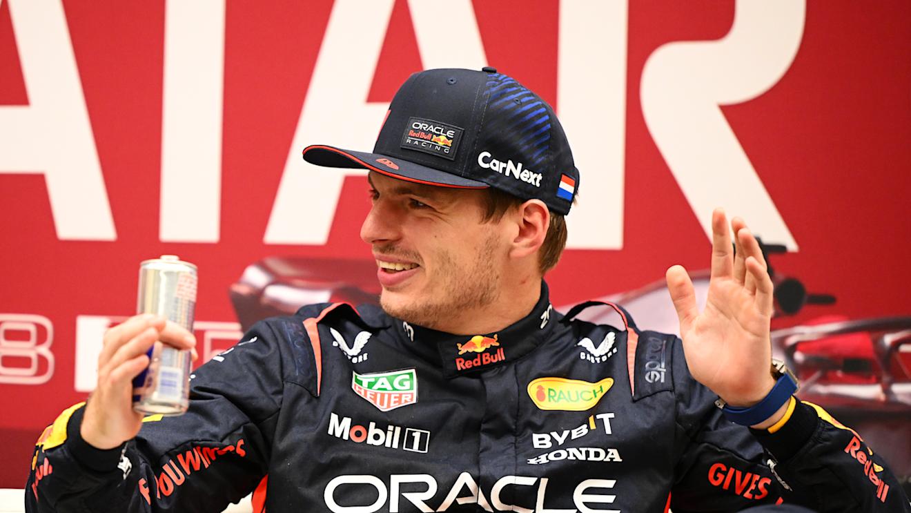 LUSAIL CITY, QATAR - OCTOBER 06: Pole position qualifier Max Verstappen of the Netherlands and Oracle Red Bull Racing attends the press conference after qualifying ahead of the F1 Grand Prix of Qatar at Lusail International Circuit on October 06, 2023 in Lusail City, Qatar. (Photo by Clive Mason/Getty Images)