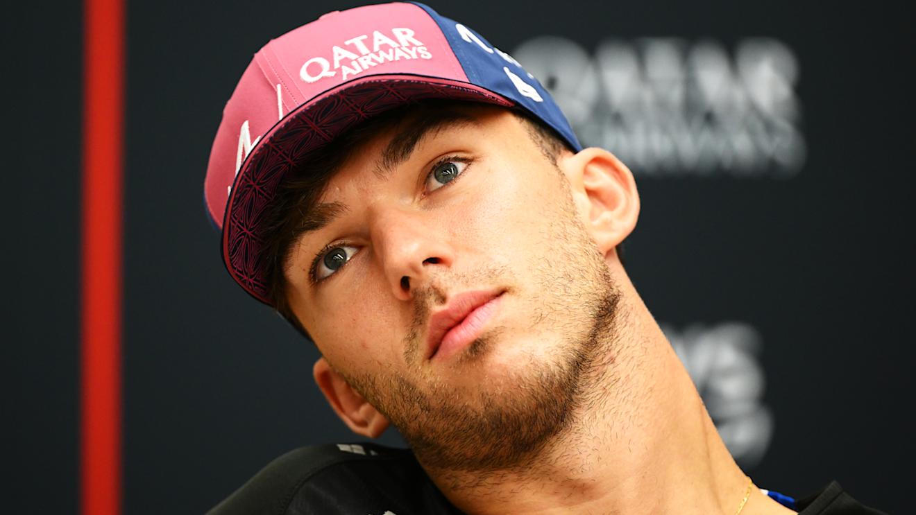 LUSAIL CITY, QATAR - OCTOBER 05: Pierre Gasly of France and Alpine F1 attends the Drivers Press Conference during previews ahead of the F1 Grand Prix of Qatar at Lusail International Circuit on October 05, 2023 in Lusail City, Qatar. (Photo by Clive Mason/Getty Images)