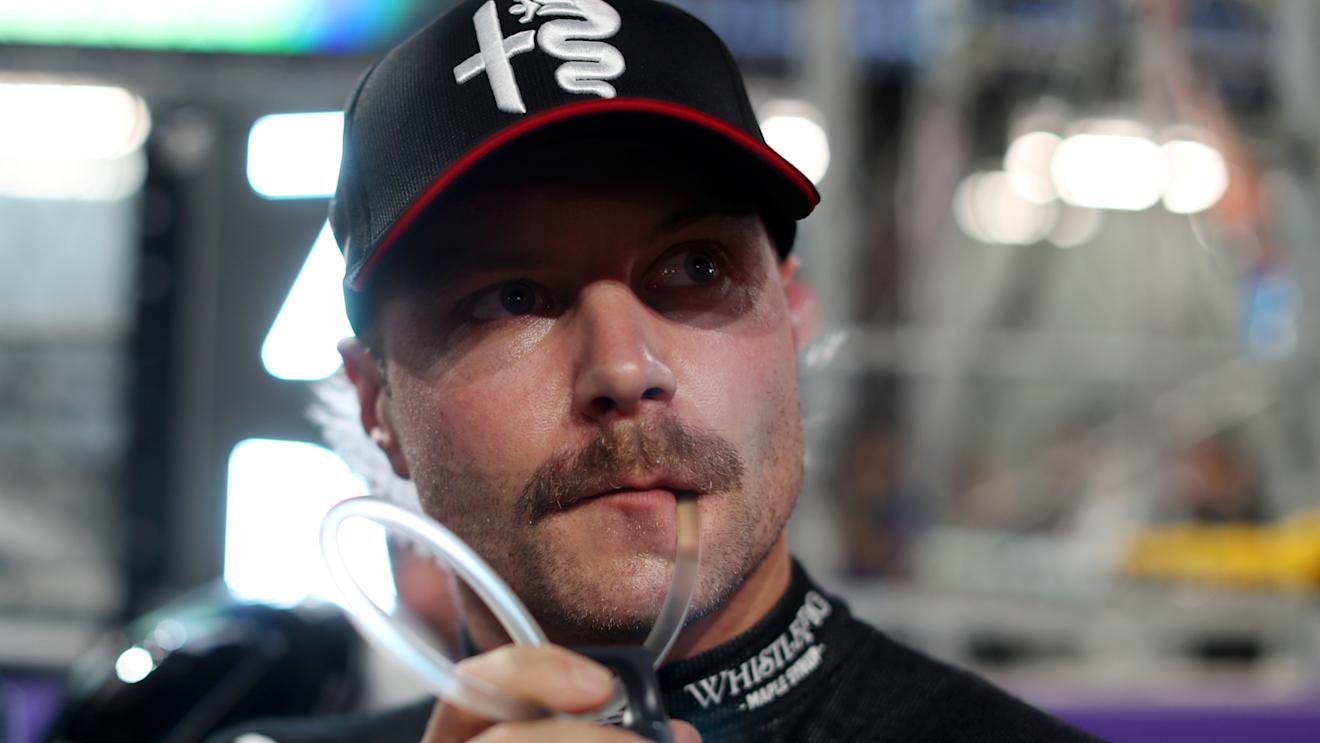 JEDDAH, SAUDI ARABIA - MARCH 19: Valtteri Bottas of Finland driving the (77) Alfa Romeo F1 C43 Ferrari prepares to drive on the grid prior to the F1 Grand Prix of Saudi Arabia at Jeddah Corniche Circuit on March 19, 2023 in Jeddah, Saudi Arabia. (Photo by Peter Fox/Getty Images)
