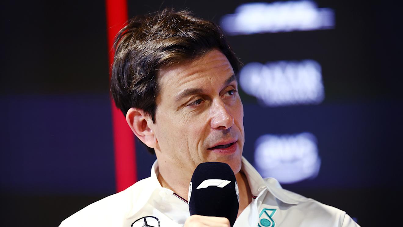 JEDDAH, SAUDI ARABIA - MARCH 17: Mercedes GP Executive Director Toto Wolff attends the Team Principals Press Conference during practice ahead of the F1 Grand Prix of Saudi Arabia at Jeddah Corniche Circuit on March 17, 2023 in Jeddah, Saudi Arabia. (Photo by Bryn Lennon/Getty Images)