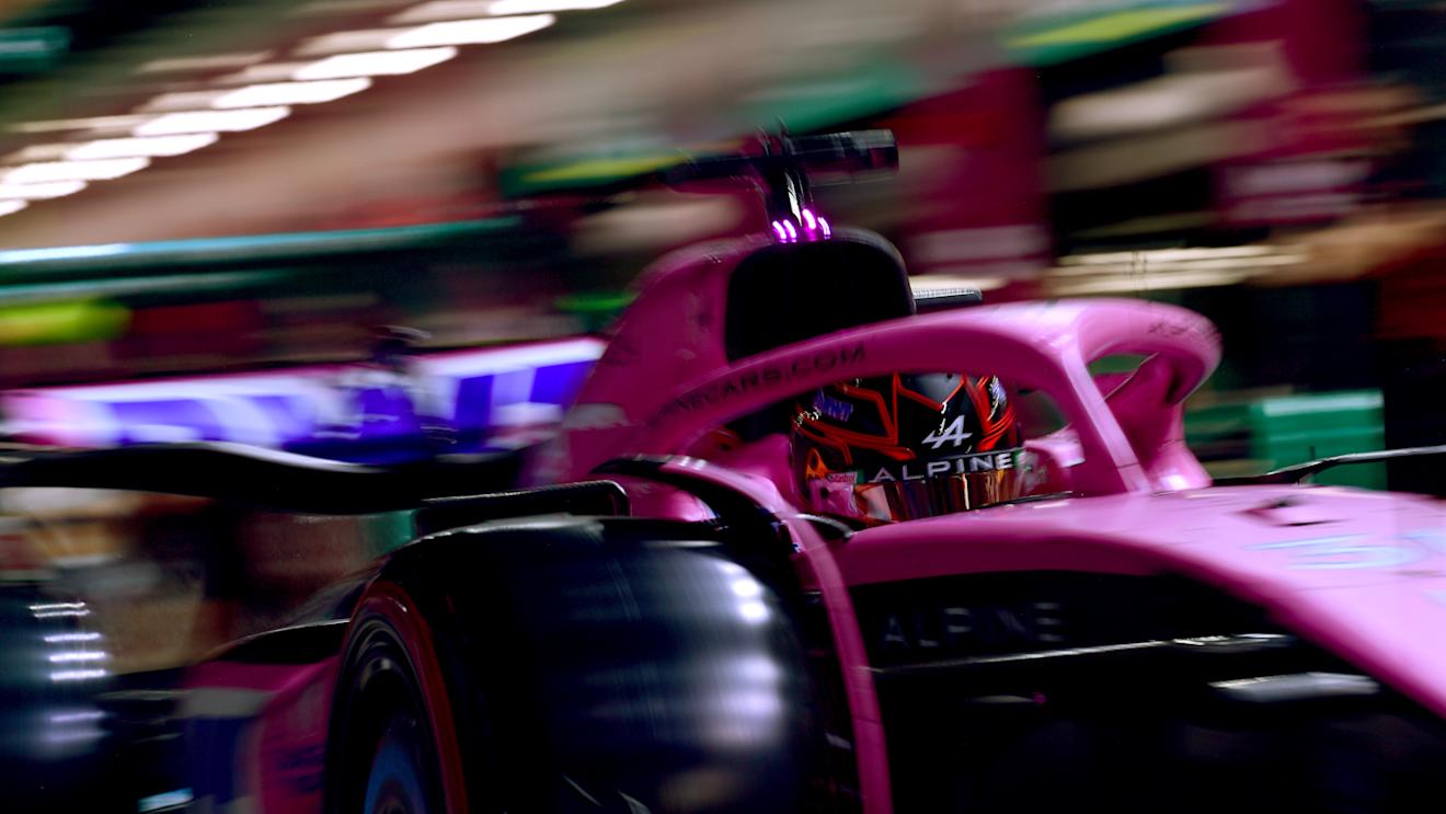JEDDAH, SAUDI ARABIA - MARCH 18: Esteban Ocon of France driving the (31) Alpine F1 A523 Renault in the Pitlane during qualifying ahead of the F1 Grand Prix of Saudi Arabia at Jeddah Corniche Circuit on March 18, 2023 in Jeddah, Saudi Arabia. (Photo by Mario Renzi - Formula 1/Formula 1 via Getty Images)