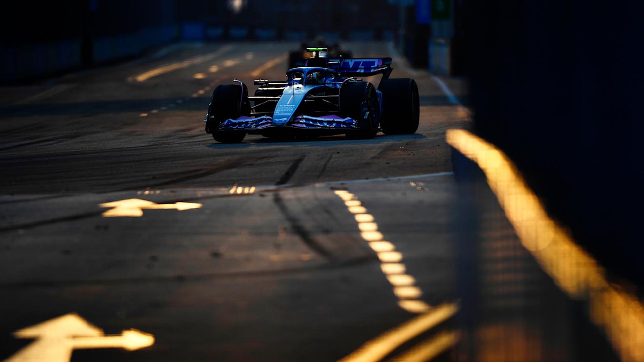 SINGAPORE, SINGAPORE - SEPTEMBER 16: Pierre Gasly of France driving the (10) Alpine F1 A523 Renault on track during final practice ahead of the F1 Grand Prix of Singapore at Marina Bay Street Circuit on September 16, 2023 in Singapore, Singapore. (Photo by Rudy Carezzevoli/Getty Images)